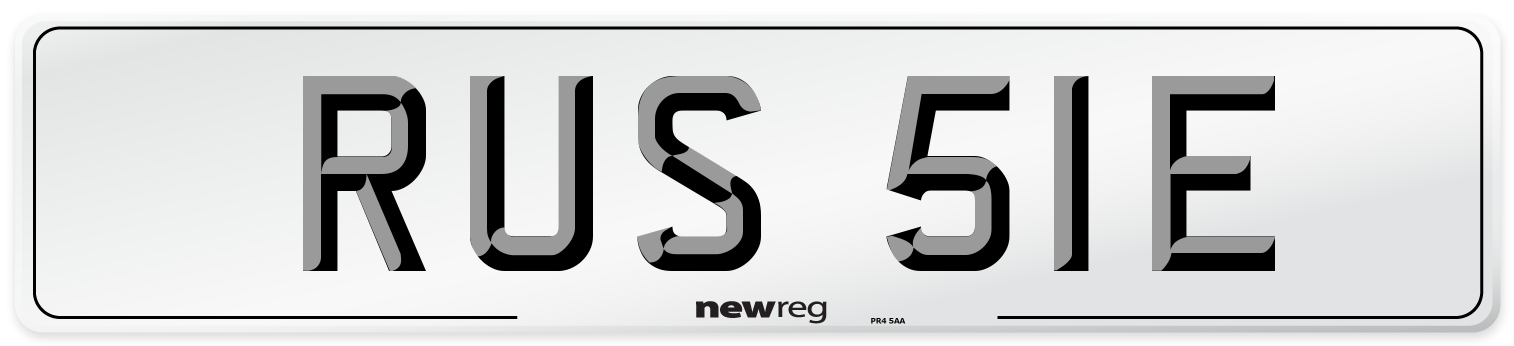 RUS 51E Number Plate from New Reg